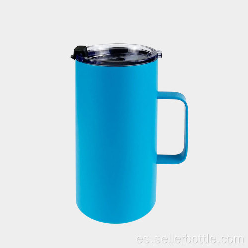 Taza de vacío con tapa abatible de plástico de acero inoxidable de 650 ml